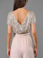 Full Size Sequin Round Neck Short Sleeve Wide Leg Jumpsuit (2)