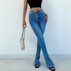 Micro-elastic Casual White Jeans photo 1