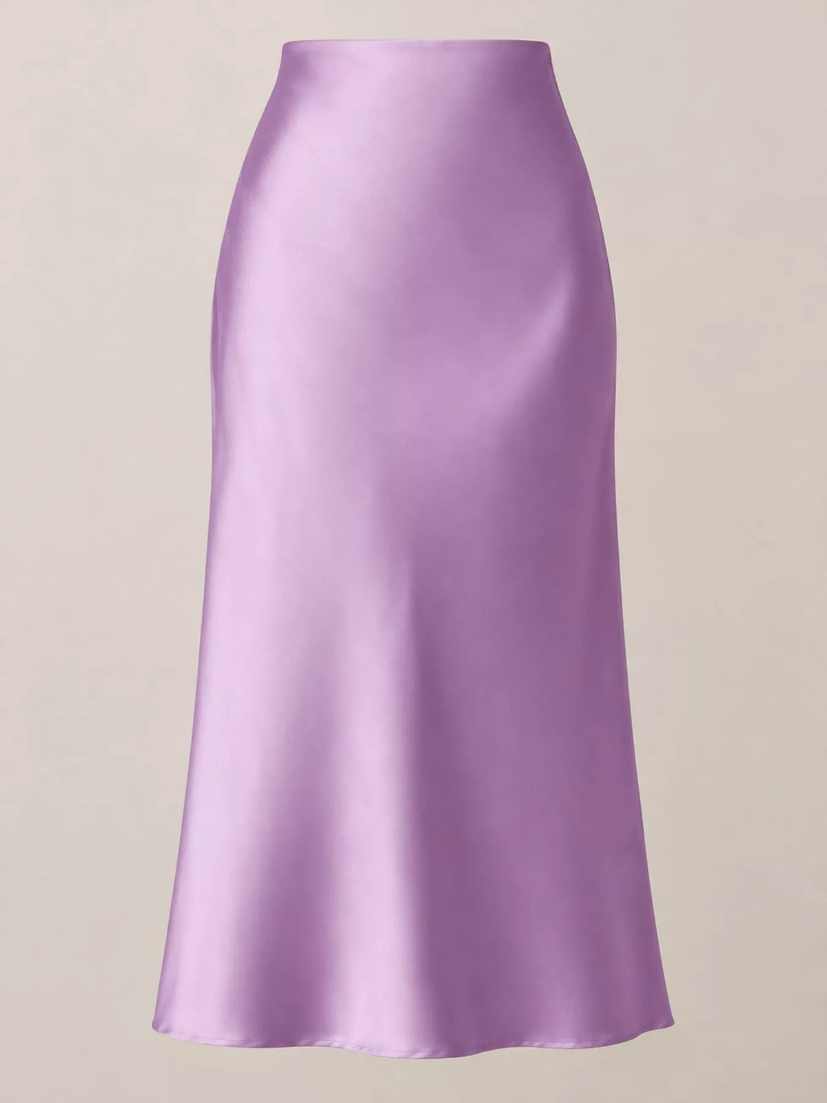 High-waisted Satin Midi Skirt (37)