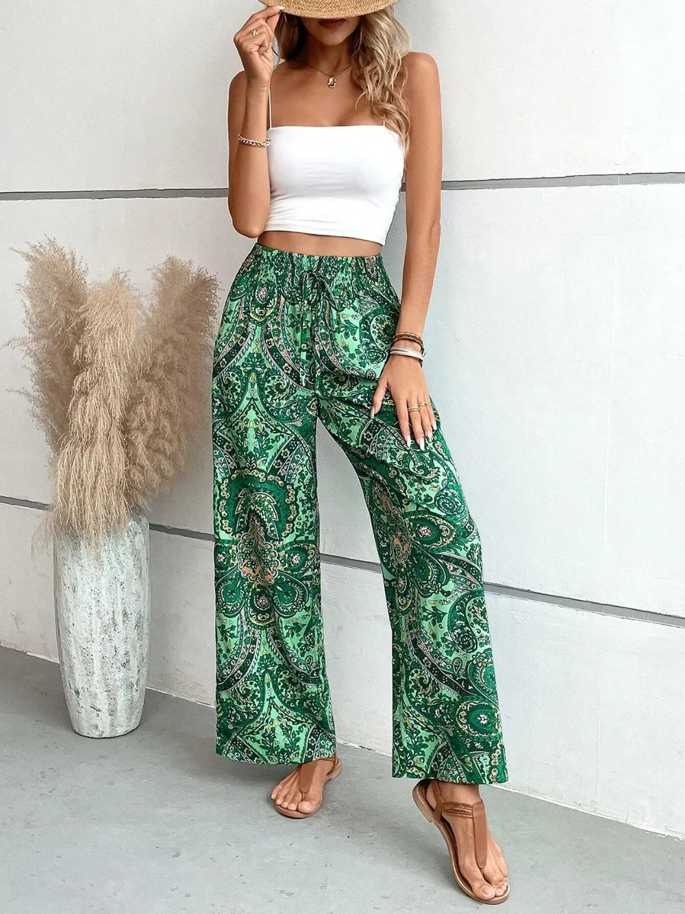 Printed Wide Leg Pants (18)
