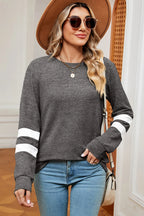 Striped Heathered Round Neck T-shirt (27)