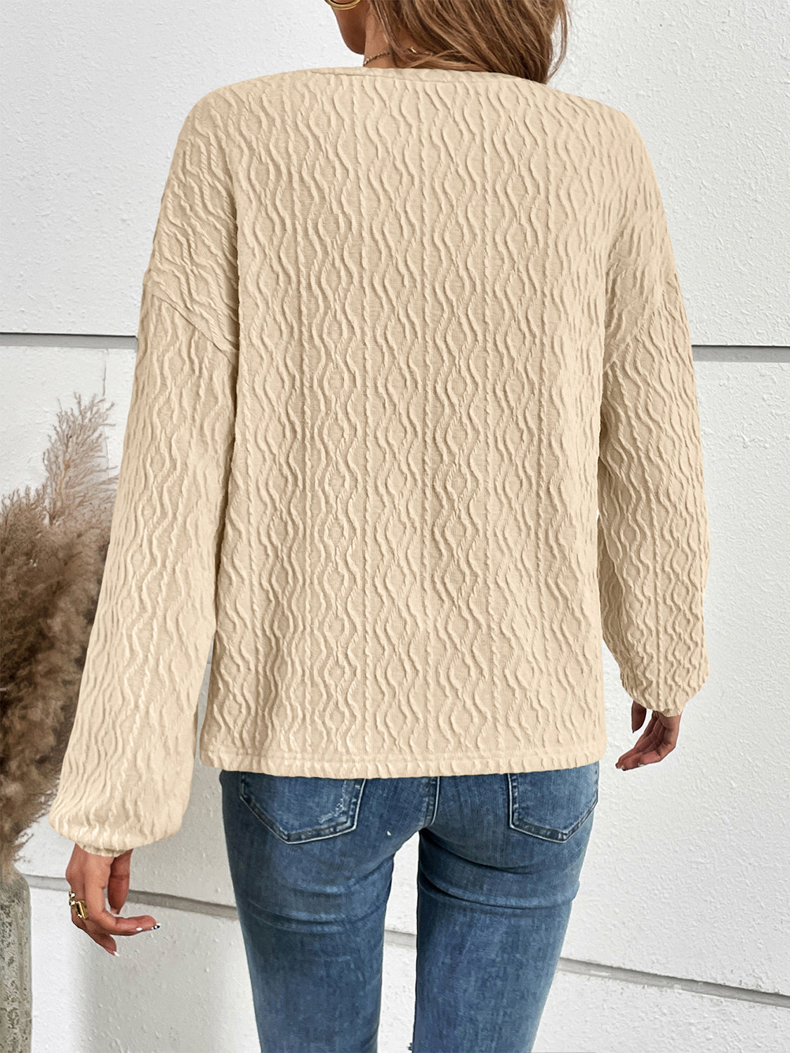 Half Button Long Sleeve Top (9)
