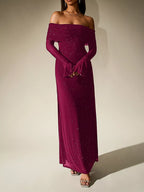 Glitter Off-shoulder Maxi Dress (24)