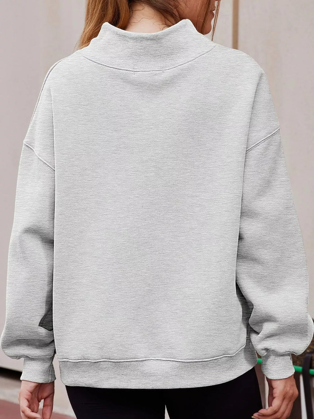 Oversized Mock Neck Long Sleeve Sweatshirt (5)