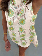 Floral Pattern Sleeveless Mini Dress (11)