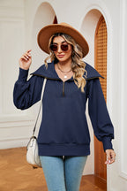 Half-zip Collared Sweatshirt (4)