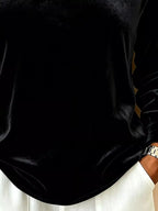 Full Size Velvet One-shoulder Top Buckle Detail Plus (12)