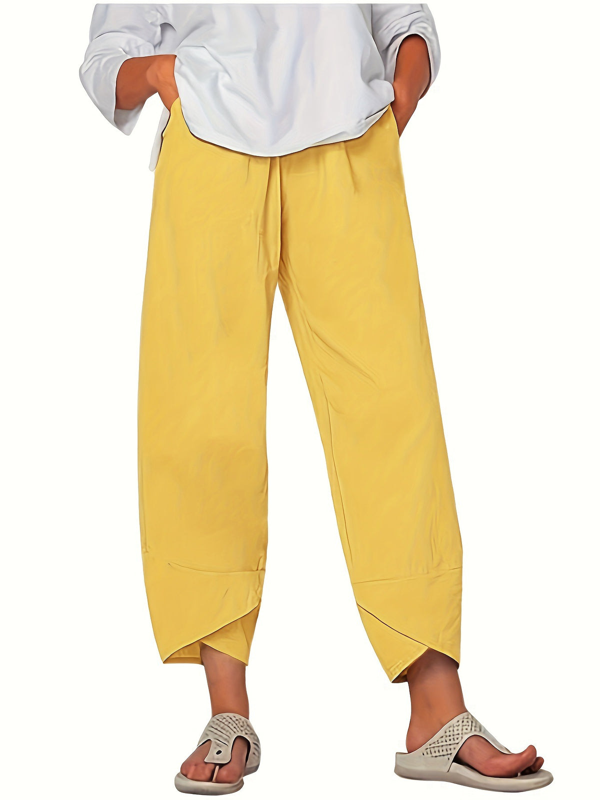 Elastic Waist Pants Pockets (12)
