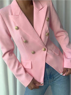 Decor Button Lapel Collar Blazer (10)