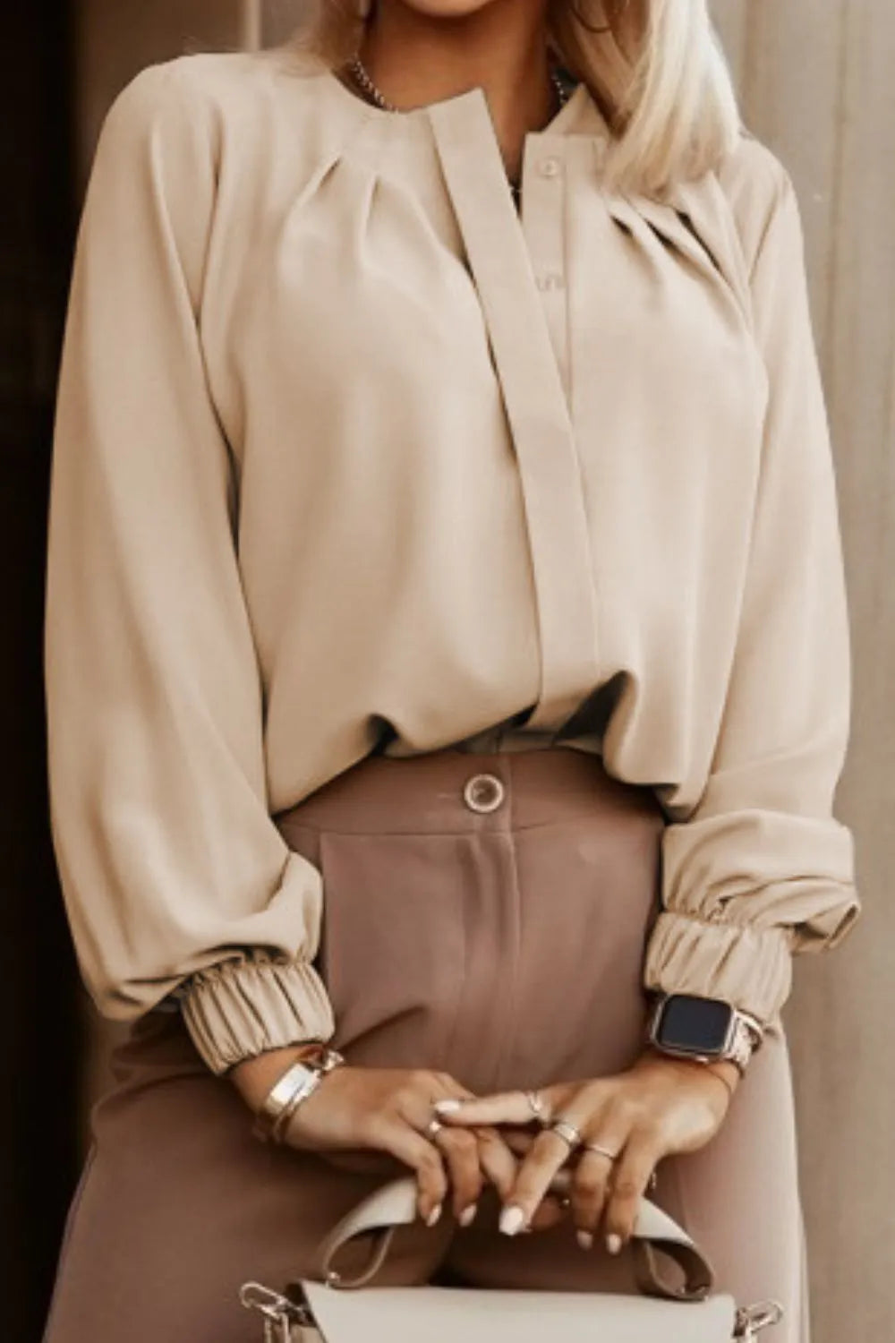 Button Up Round Neck Long Sleeve Shirt (12)