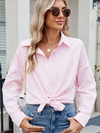 Striped Collared Neck Button Down Long Sleeve Shirt (4)