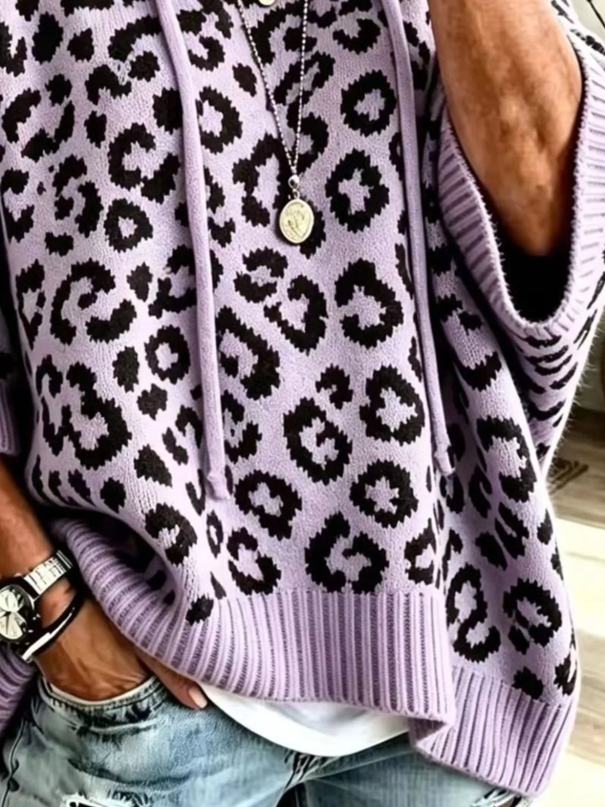 Leopard Print Hooded Knit Sweater (12)