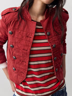 Decorative Button Cropped Jacket (2)