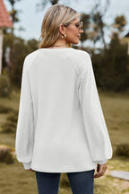 Notched Neck Raglan Sleeve Blouse (6)