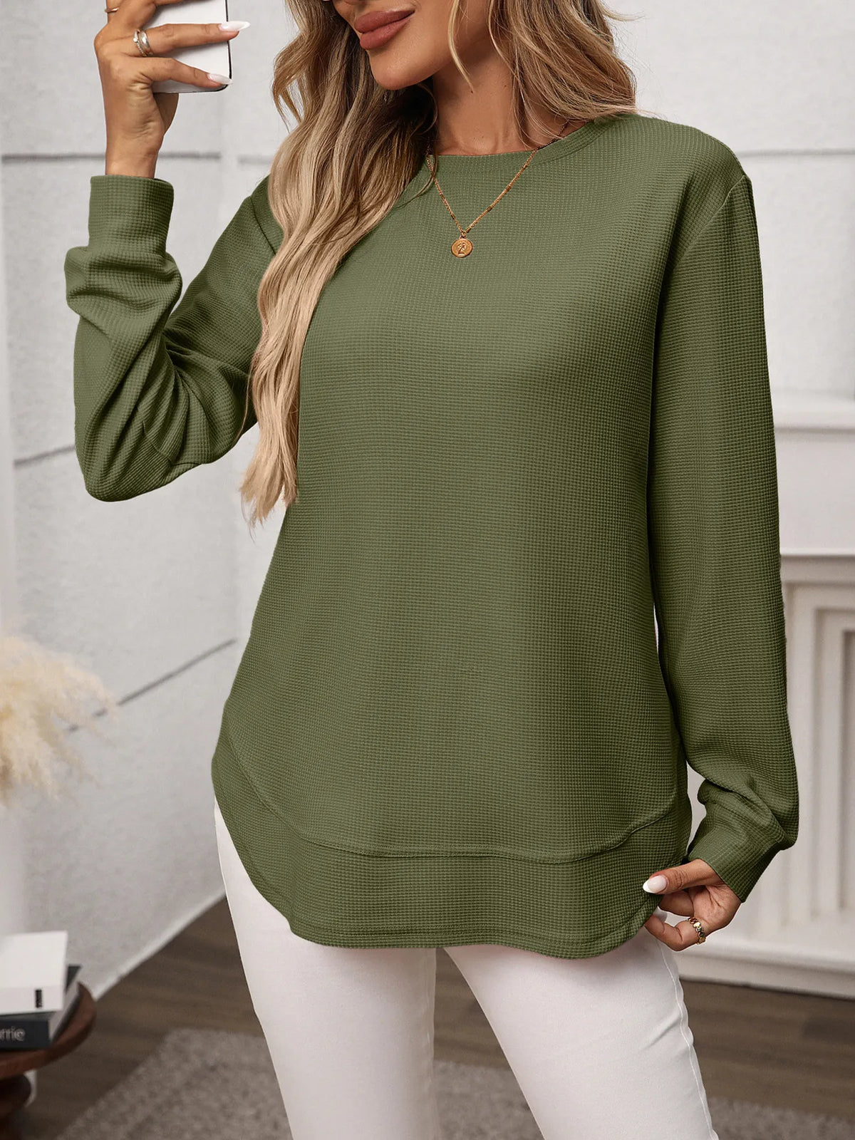 Long Sleeve Round Neck T-shirt (10)