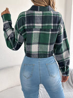 Plaid Button Up Cropped Jacket (13)