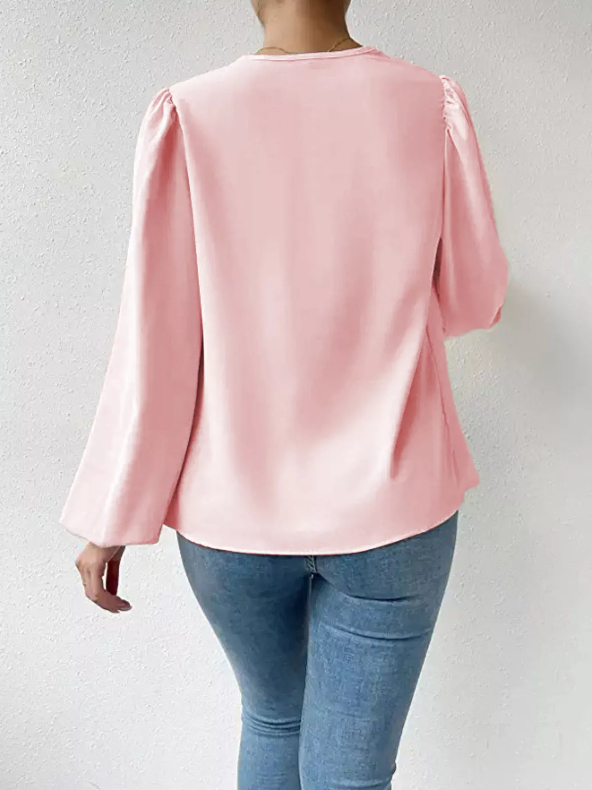 Full Size Cowl Neck Balloon Sleeve Blouse Plus (11)