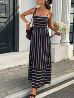 Cutout Back Striped Maxi Dress (8)