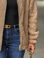 Fuzzy Pocketed Zip Up Jacket (3)