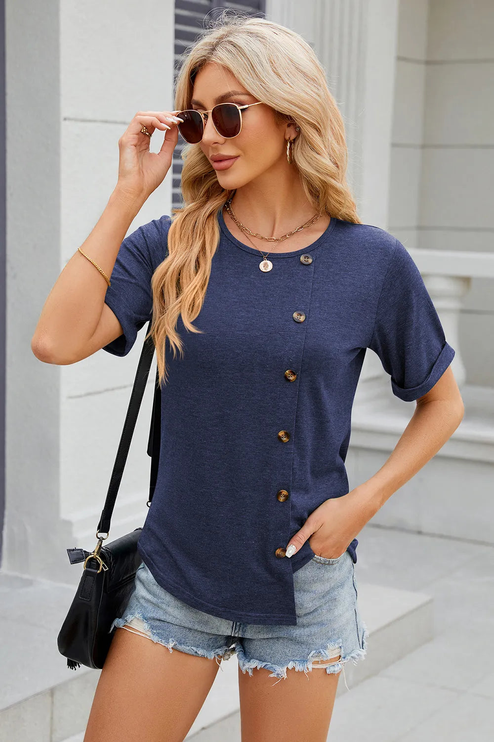 Round Neck Short Sleeve T-shirt (11)
