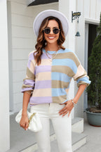 Round Neck Long Sleeve Shoulder Sweater (10)