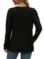 Ribbed Knit Top Puff Sleeves (16)