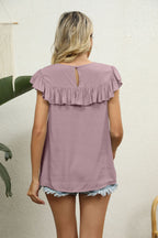 Spliced Lace Ruffled Blouse (2)