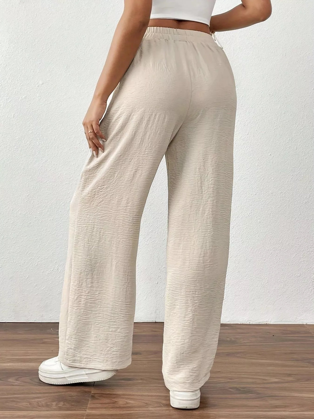 Casual Drawstring Wide Leg Pants (3)