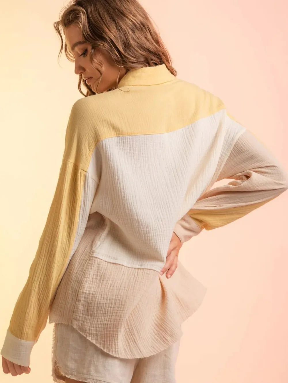 Contrast Button Up Long Sleeve Shirt (12)