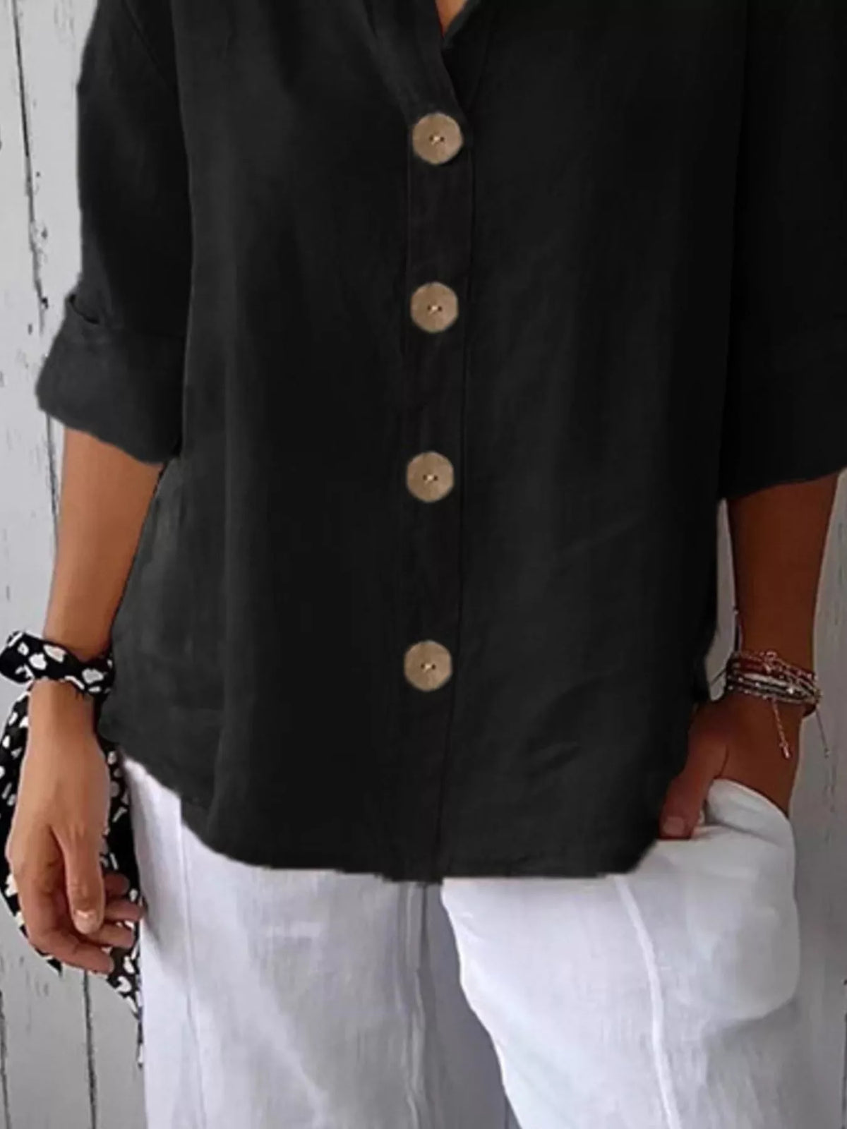 Casual Loose Button-down Shirt (12)