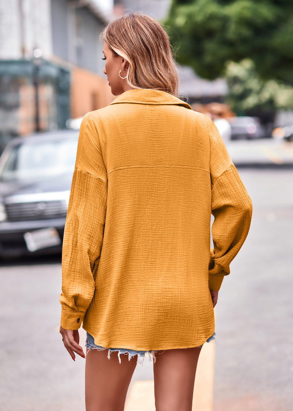 Textured Dropped Shoulder Longline Shirt (7)