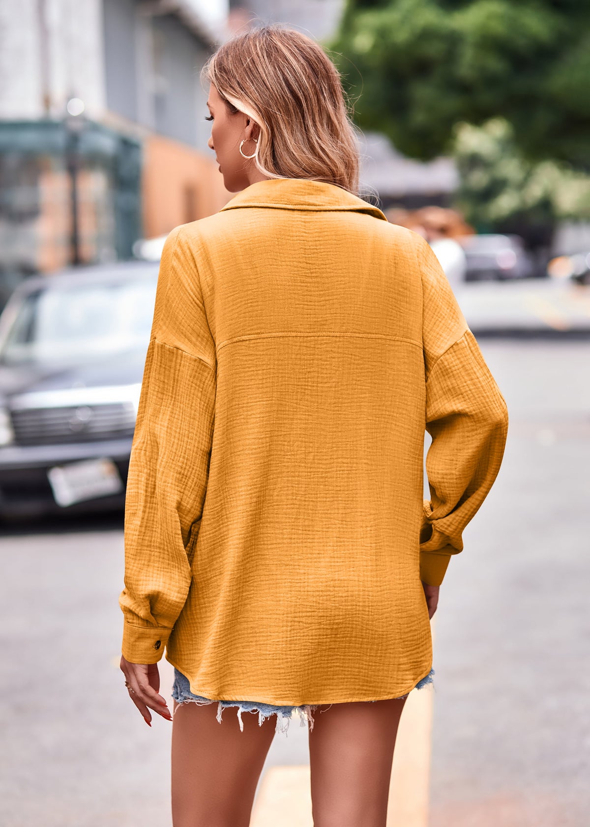 Textured Dropped Shoulder Longline Shirt (7)