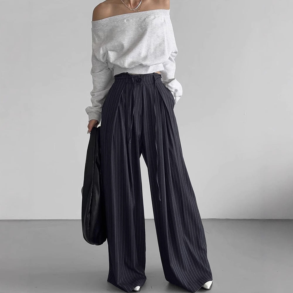 High Waist Striped Baggy Pants photo 2