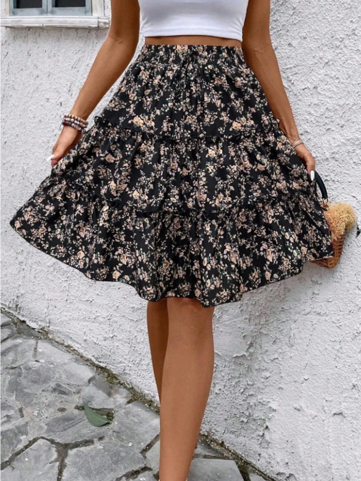 Floral Print Midi Skirt (11)