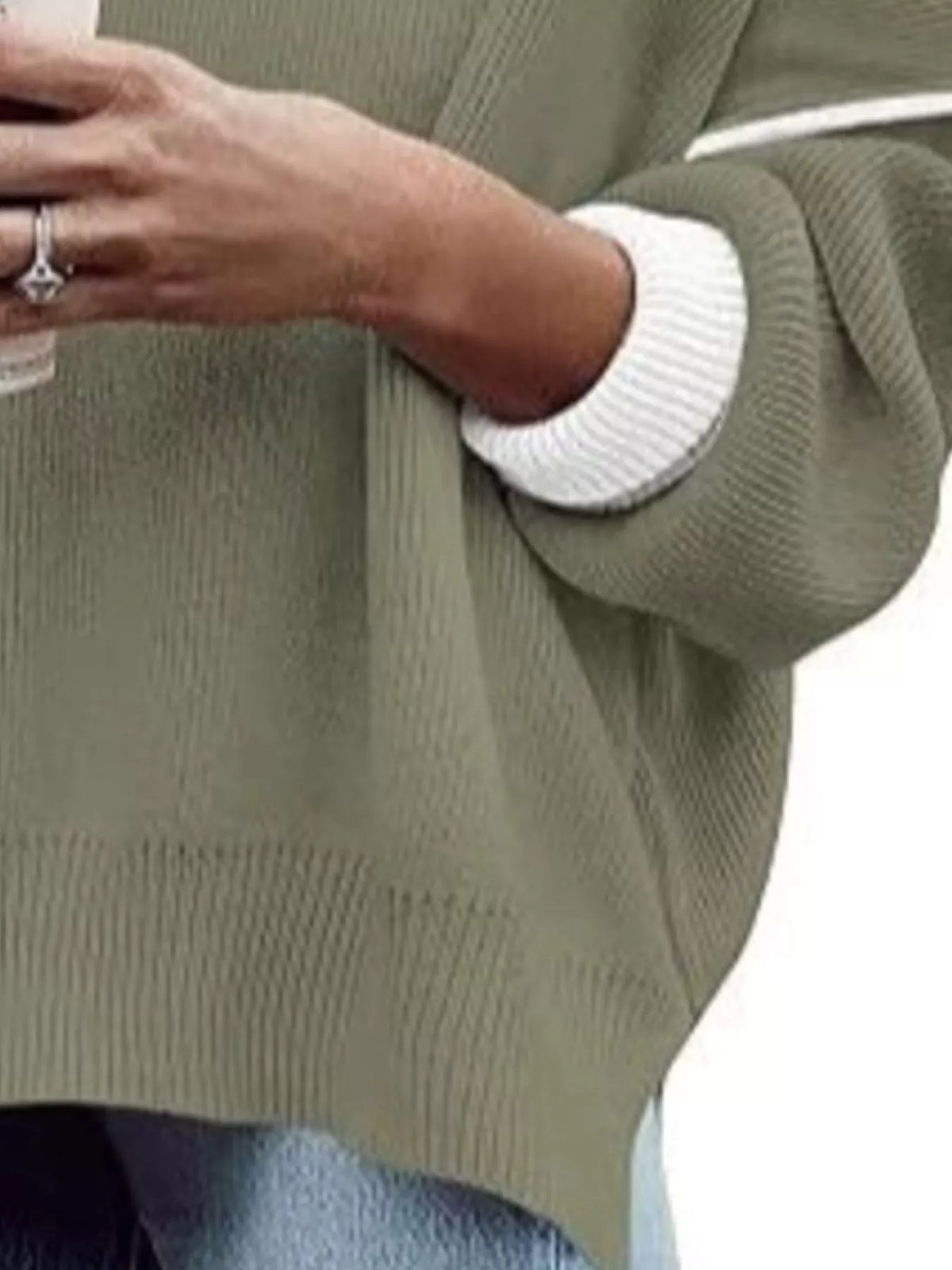 Round Neck Dropped Shoulder Sweater (10)