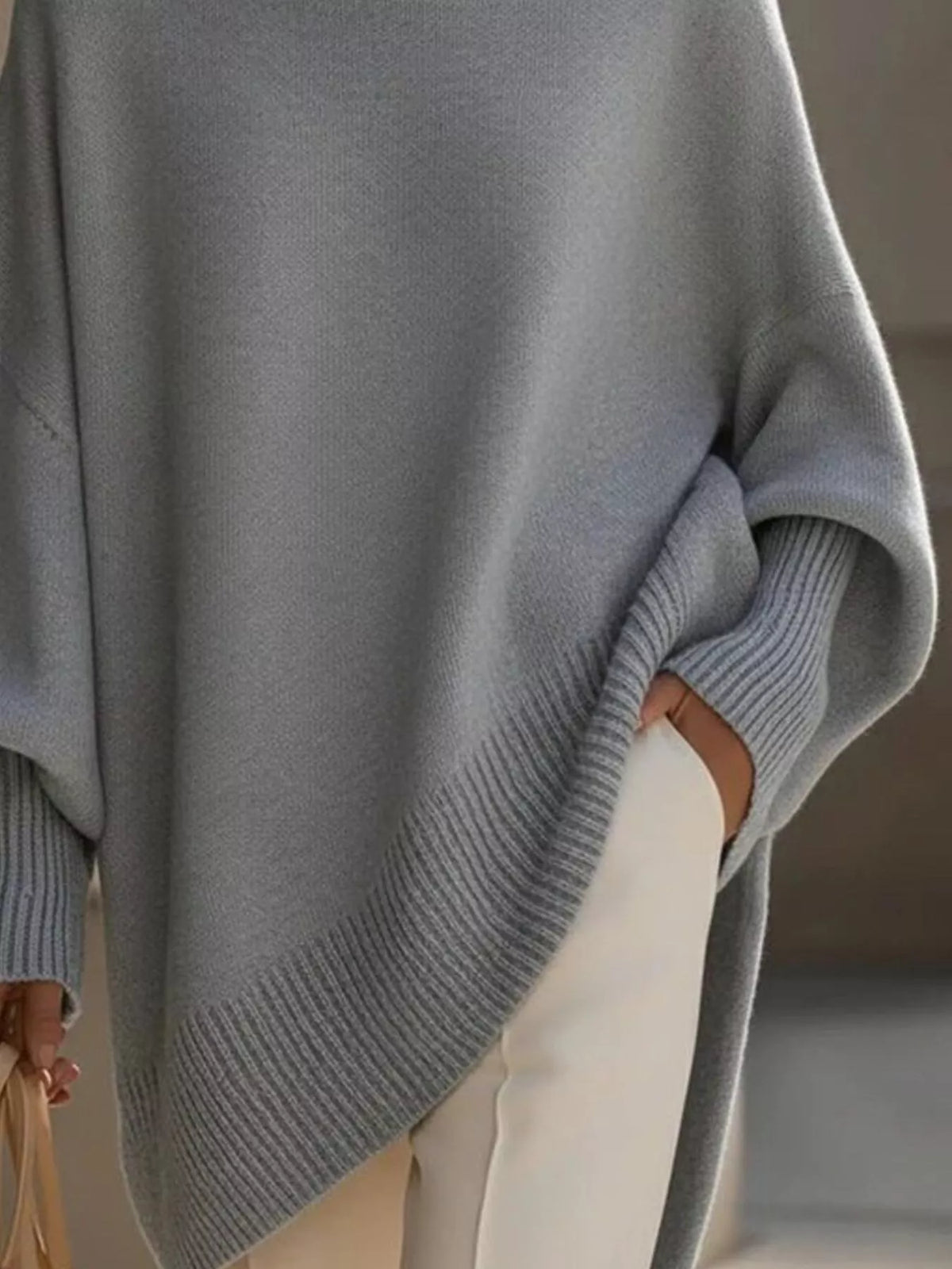Ribbed Batwing Sleeve Oversized Sweater (12)
