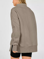 Quarter-zip Dropped Shoulder Sweatshirt (4)