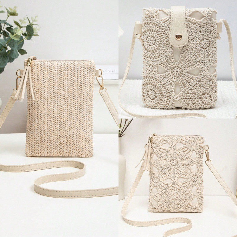 Casual Straw Woven Beach Hollow-out Shoulder Bag photo 4
