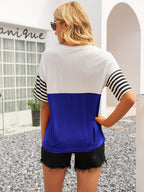 Striped Block Round Neck Tee (6)