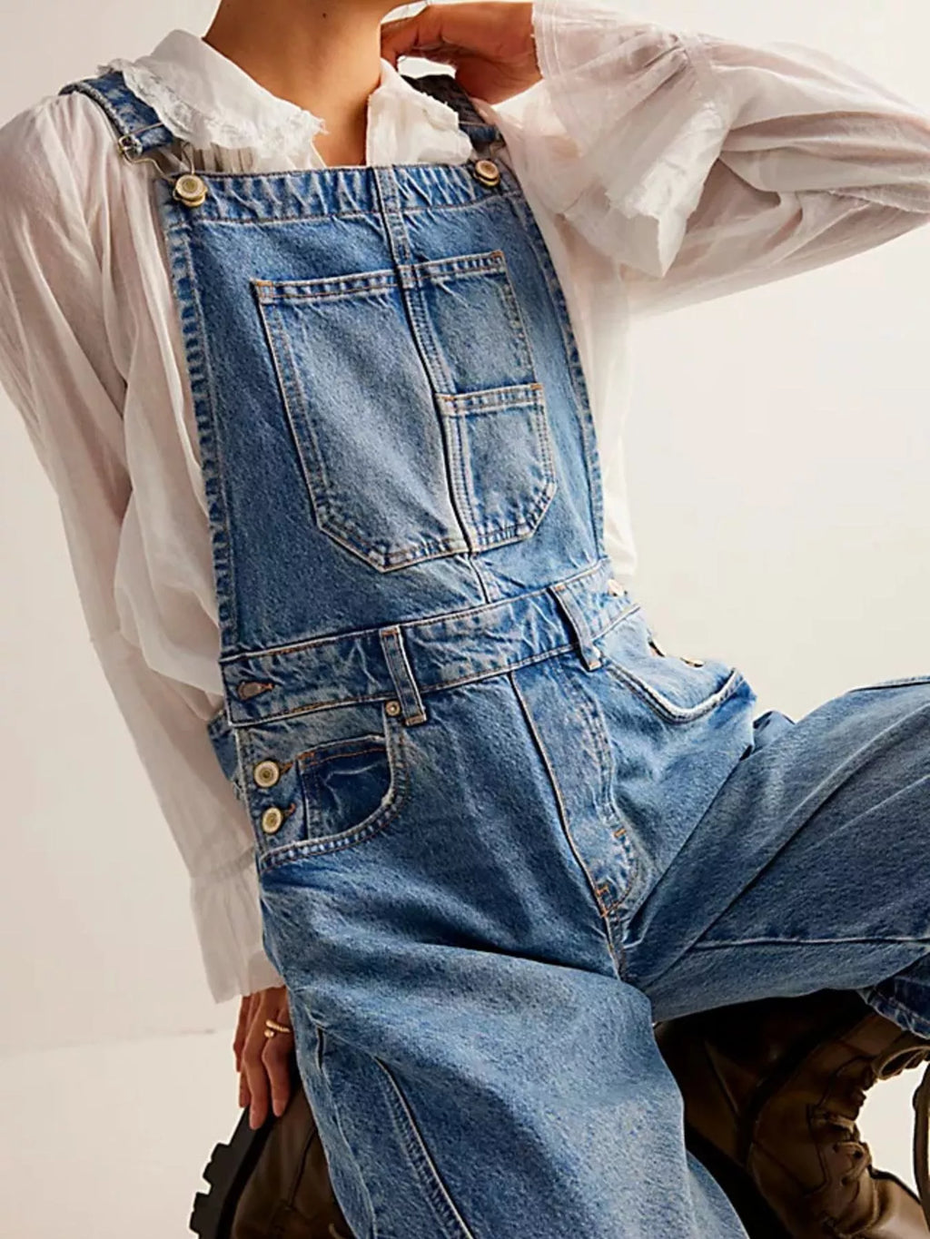 Wide Strap Wide Leg Denim Overalls (3)
