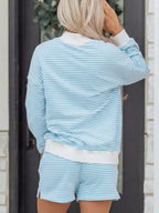Striped Oversized Sweatshirt Shorts Set (7)