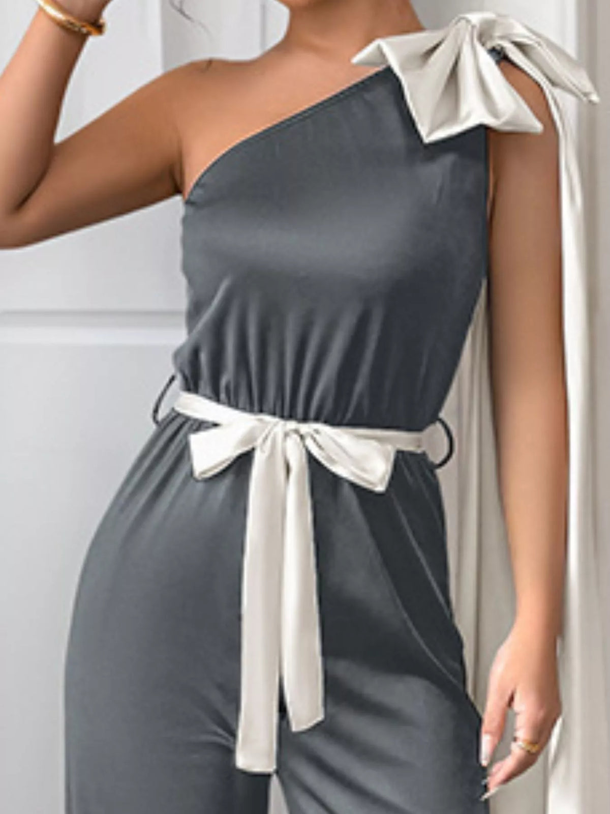 One-shoulder Bowknot Wide Leg Jumpsuit (12)