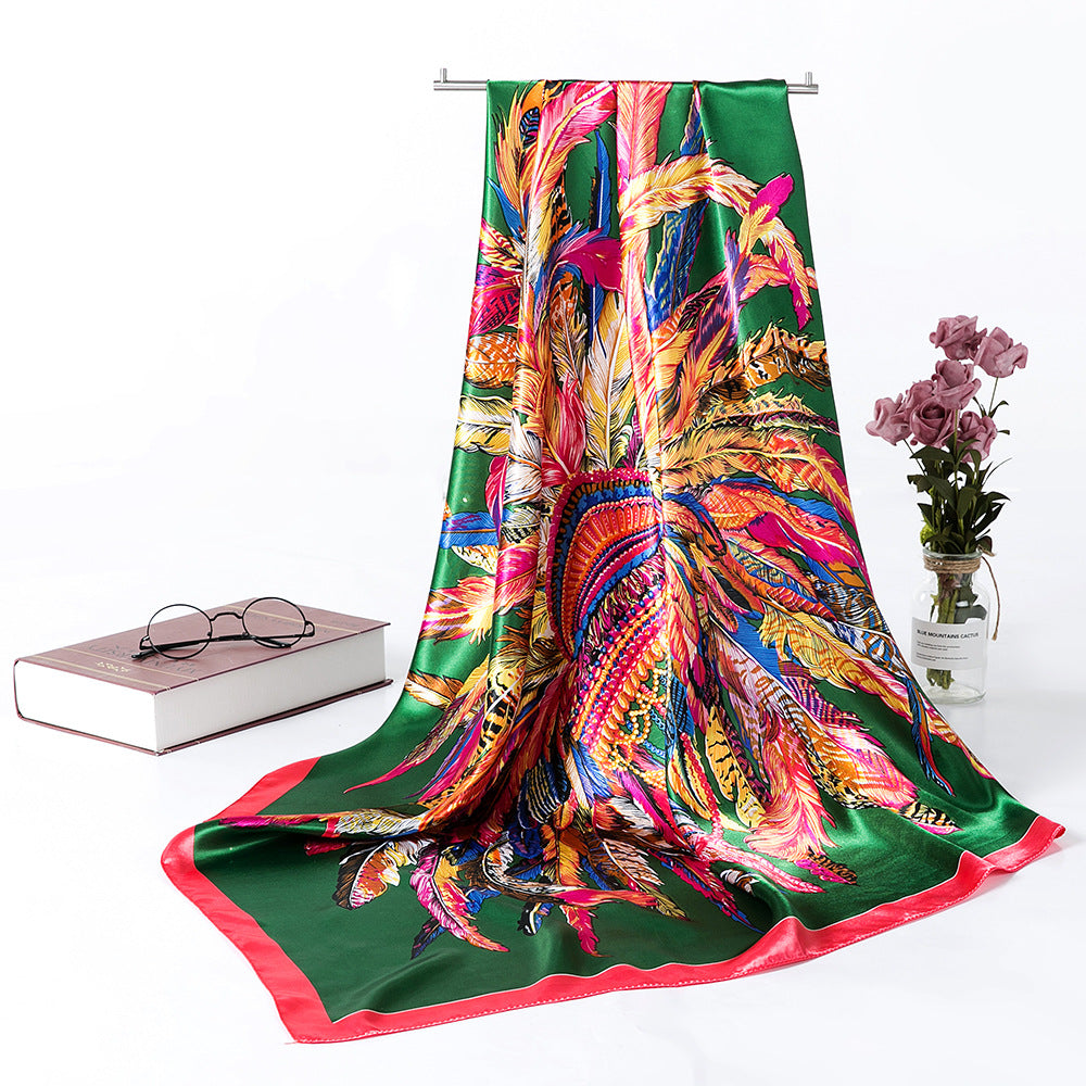 Silk Scarf Multi-functional Small Satin Shawl photo 5
