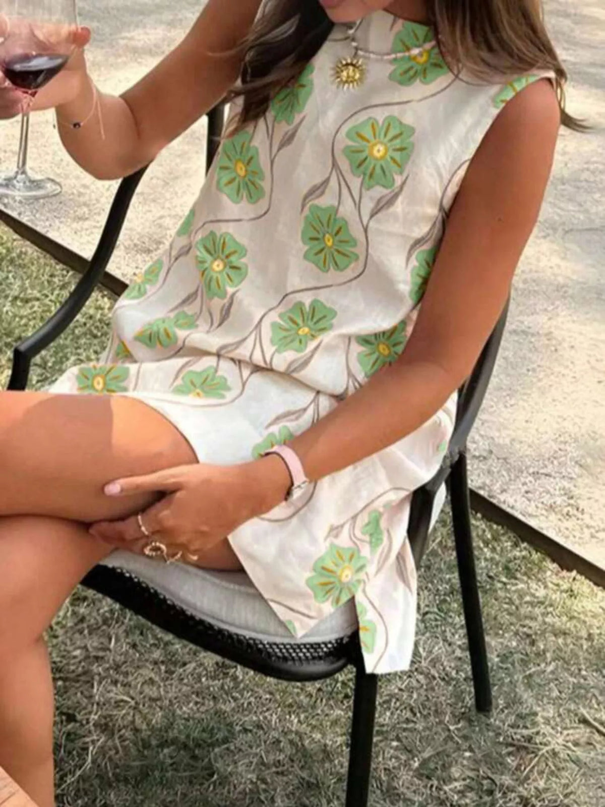Floral Pattern Sleeveless Mini Dress (10)