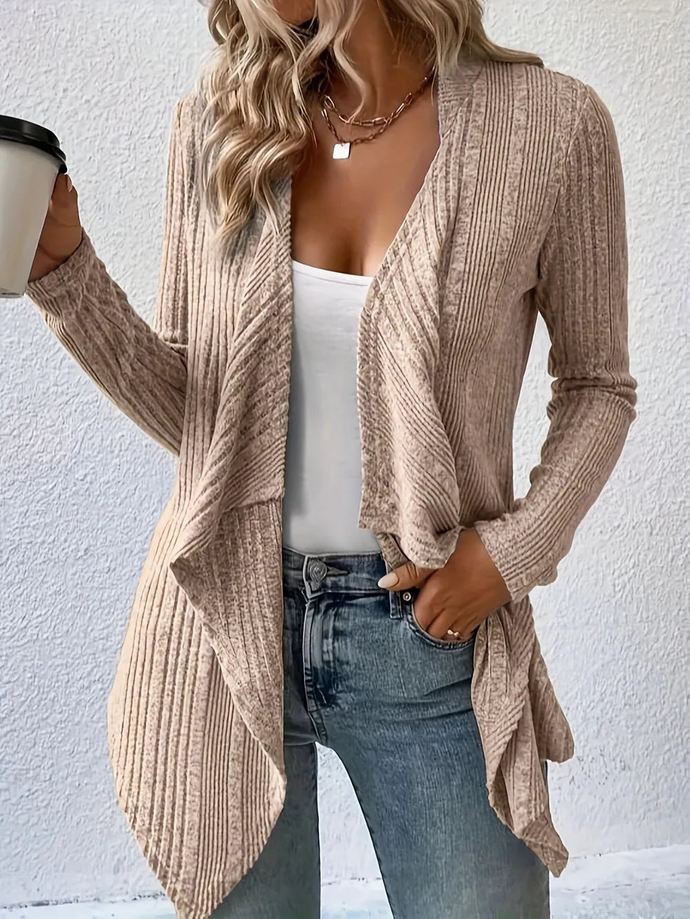 Open Front Long Sleeve Cardigan (2)