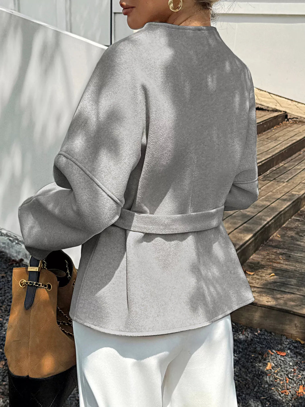 Surplice Dropped Shoulder Tie Belt Outerwear (7)