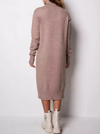 Turtleneck Ribbed Knit Sweater Dress (21)