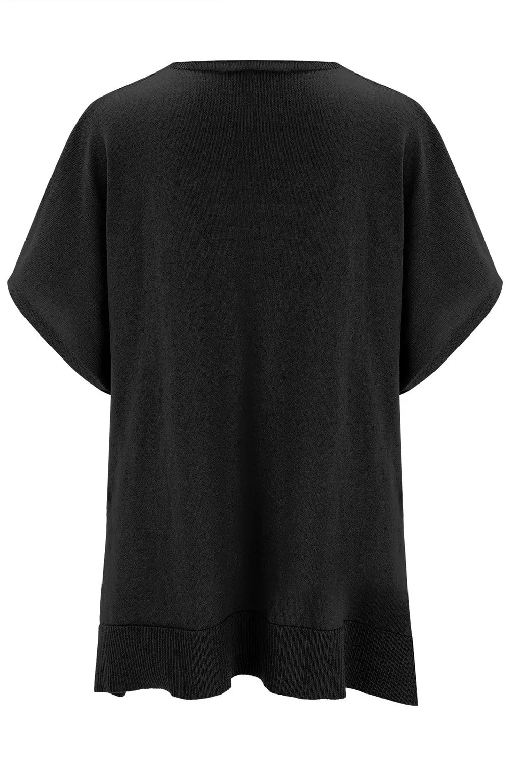 Slit V-neck Half Sleeve Knit Top (27)
