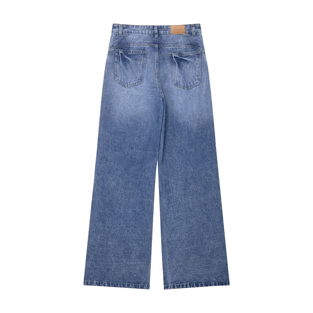 High Waist Baggy Straight Trousers Jeans photo 1
