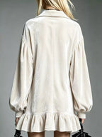 Full Size Velvet Ruffled Hem Long Sleeve Dress Plus (3)